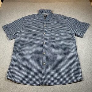 VTG Ralph Lauren Polo Jeans Co Shirt Mens L Blue Short Sleeve Button Up Checks